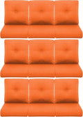 9-Piece Outdoor Patio Cushion Set - Fade & Water Resistant with Removable Olefin Cover, 22x24x4 Inch Memory Foam Cushions for Wicker Sectional Sofa – Orange/Buckle