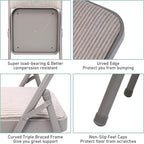 SEALAMB 16 Pack Folding Chairs with Padded Seats & Cushion, Durable Metal Foldable Chairs for Wedding Party, Commercial Chairs for Office School Church Events, 350lb Capacity (Grey-Fabric, 16 Pack)