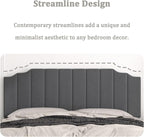 King Size Headboard Only, Velvet Wall Mounted Headboard King/California for Adjustable Bed Modern Upholstered Head Board Easy Assembly, Dark Gray