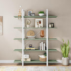 Tribesigns 5-Tier Bookshelf, Vintage Industrial Style Bookcase 72 H x 12 W x 47L Inches (Green)