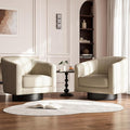 360° Swivel Accent Chairs Set of 2, Modern Bucket Chair, Corduroy Barrel Armchair, Comfy Boucle Chair, Single Sofa for Living Room Bedroom. Camel