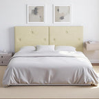 Modern Queen Headboard, Upholstered Linen Fabric Bed Headboard with Solid Wood & Sturdy Metal Legs, Tufted Adjustable Height Headboards in Button Design, Linen