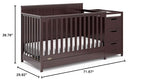 Graco Hadley 5-in-1 Convertible Crib & Changer (Espresso) – GREENGUARD Gold Certified, Fits Standard Crib Mattress, Converts to Toddler Bed and Full Bed, 4 Adjustable Mattress Heights