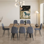 Dining Table Set for 8，9 Piece Dining Table Set，71'' Kitchen Table and Suede Nap Fabic Chairs Set of 8，for Kitchen Dining Room