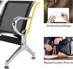 Kinsuite Reception Room Chair - 2pcs 2-Seat Guest Bench with Arms, Metal Waiting Room Chairs Reception Seat for Office Bank, Hospital, Airport, Black