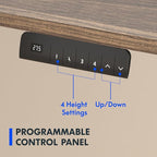 FLEXISPOT E3 Dual Motor Electric Standing Desk 48x30 Inch Whole-Piece Board Height Adjustable Electric Sit Stand Desk (White Frame + Brown Wood Grain Desktop, 2 Packages)