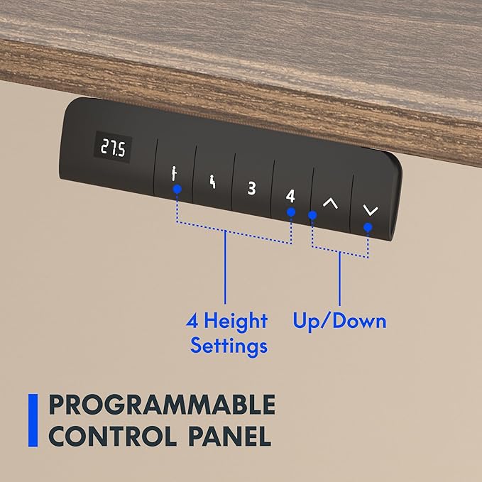 FLEXISPOT E3 Dual Motor Electric Standing Desk 48x30 Inch Whole-Piece Board Height Adjustable Electric Sit Stand Desk (White Frame + Brown Wood Grain Desktop, 2 Packages)