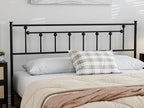 Metal Full Size Headboard - Victorian Farmhouse Style, Easy Assembly, Steel Headboard Only for Bedroom - Black
