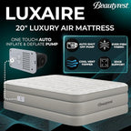 Beautyrest Luxaire, Queen Size Luxury Air Mattress, 20 Inch Height with Cool Vent Top, Smart Auto Shut-Off Pump, Puncture Resistant Ever Firm Fabric with Edge Support