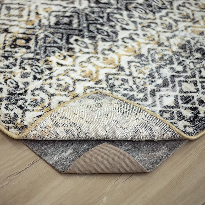 Mohawk Home 8' 2" x 11' 8" Non Slip Grip Rug Pad 1/4 Thick Felt + Rubber Backing - Dual Surface Safe for All Floors