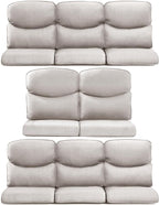 8-Piece Outdoor Patio Cushion Set - Fade & Water Resistant with Removable Olefin Cover, 22x24x4 Inch Memory Foam Cushions for Wicker Sectional Sofa – Beige/Crescent