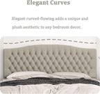 King Headboard Only, Upholstered Headboard King for Adjustable Bed Linen Tufted Calking Size Wall Mounted Head Board with Solid Wood Legs Head Board, Linen