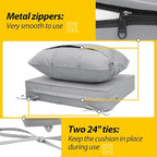 AAAAAcessories Outdoor Deep Seat Cushions, Waterproof, Fade-Resistant Patio Furniture Replacement Cushions, 25.5" x 25.5" x 5" + 25.5" x 19", Gray