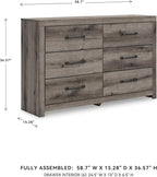 Signature Design by Ashley Urbanoore Rustic 6-Drawer Dresser with Safety Stop, Gray