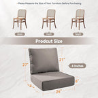 Luxury 6" Outdoor Cushions for Patio Furniture, 24x24x6" Thick Seat Cushion Set of 6, Fade Resistant Couch Chair Replacement Cushions High Density Deep Wicker Chair Cushion w/ Removable Cover Gray