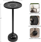 Kate and Laurel Miki Modern Pedestal Drink Table, 10 x 10 x 23, Black, Decorative Accent Patio Table for Use as Plant Stand Indoors or Outdoors or as a Living Room Martini Table