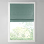 Madison Park Cordless Roman Shades Faux Silk Shade with Sheen 1-Panel Privacy, Room Darkening, Energy Efficient, Thermal Insulated Window Blind for Bedroom, Living Room Décor, 33"W x 64"L Como, Green