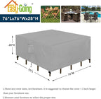 Easy-Going Square Patio Furniture Cover Waterproof Outdoor Dining Table and Chair Cover Anti-UV Outside Sectional Sofa Set Covers (76"L x 76"W x 28"H, Grey)