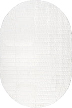 nuLOOM Oval 5' x 7'6" Cozy Plush Area Rug, Machine Washable, Non-Slip, Soft Fluffy Shag Carpet for Living Room Bedroom Kids Room Nursery Home Decor, Nia White