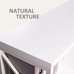 8 Cube Storage Organizer Bookshelf, Industrial Horizontal Bookcase, Accent Cubby Shelf, Media Console Table for Living Room, Home Office, 13.6" D x 63" W x 30.9" H, White