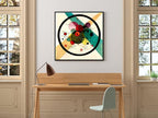 Wieco Art Framed Abstract Wall Art Canvas Prints Circles in a Circle, 1923 by Wassily Kandinsky Classic Art Oil Paintings Reproductions for Home Decoration