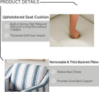 UIXE Swivel Accent Chairs Set of 2, Fabirc Upholstered Arm Chair for Living Room, Modern Club Armchair Comfy Single Sofa Bedroom Reading Seat with Lumbar Pillow - Navy Blue Stripe