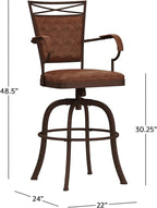 Hillsdale Bridgetown Swivel Tilt Barstool, Aged Bronze Finish