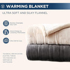 Westinghouse Electric Blanket King, Heated Blanket King Size with 10 Heating Levels and 1 to 12 Hours Heating Time Settings, Flannel to Sherpa Reversible, Machine Washable (90" x 100", Charcoal)
