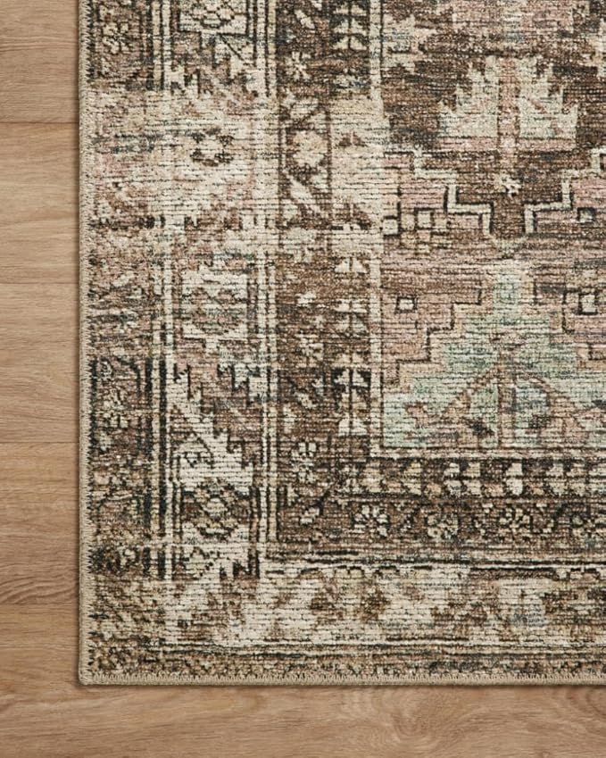 Loloi Amber Lewis Billie Collection, Clay & Sage 2'-6" x 7'-6" Area Rug – Antique & Distressed Accent Rugs for Living Room, Bedroom, Entryway & Hallway, No Shed High Traffic Area Home Decor Rug