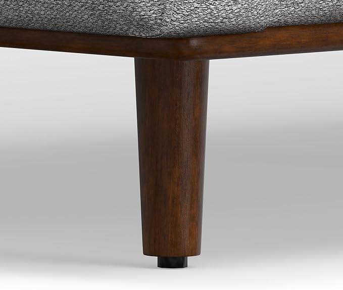 SIMPLIHOME Morrison 72-inch Wide Sofa in Mist Grey Woven-Blend Fabric, Handcrafted Mid-Century Modern Loveseat for Living Room or Family Room, Single Bench Cushion, Bolster Pillows