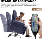 Large Dual Motor Power Lift Recliner Chair with Massage and Heat for Elderly People, Infinite Position,USB Ports and Remote Control,Breathable Leather (Blue)