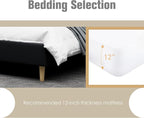 AGARTT Upholstered Platform Bed Frame Twin Size with Headboard and Footboard/Wooden Slats Support/No Box Spring Needed/Easy Assembly,Black Linen