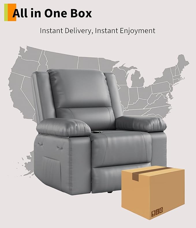 GarveeHome Power Lift Recliner Chair - Heat and Massage, Faux PU Electric Lift Recliner for Elderly & Mobility Impaired, Adjustable Back and Legs, Heavy Duty Lift Chair for Seniors