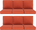 Outdoor Chair Cushions 23" x 24" x 4", Patio Deep Seat Replacement Cushions Set with Zippered Removable Cover, Weather-Resistant Olefin Fabric for Garden Chair Sofa Couch, Set of 6, Red