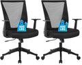 CLATINA Home Office Chair Ergonomic Desk Chair Mesh Computer Chairs with Armrests Executive Rolling Wheels Swivel Heavy Duty Chairs Office, Home, Black 2 Pack