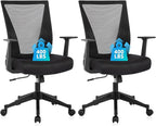 CLATINA Home Office Chair Ergonomic Desk Chair Mesh Computer Chairs with Armrests Executive Rolling Wheels Swivel Heavy Duty Chairs Office, Home, Black 2 Pack