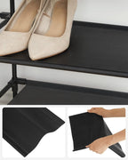 SONGMICS Shoe Rack, 10-Tier Shoe Storage Organizer, Space-Saving, 11 x 32.7 x 62.6 Inches, Entryway, Metal Frame, Non-Woven Fabric Shelves, Ink Black ULSH210B02