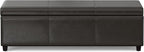 SIMPLIHOME Avalon 54 inch Wide Contemporary Rectangle Extra Large Storage Ottoman Bench in Tanners Brown Vegan Faux Leather, Assembled, for the Living Room, Entryway and Family Room