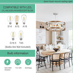Semi Flush Mount Ceiling Light Fixture Ceiling Mount 6-Light Rustic Farmhouse Chandelier for Dining Room, Light Fixture Ceiling Round Metal Kitchen Light Fixtures Ceiling Mount