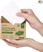 Poesie Laundry Detergent Sheets Laundry Soap Sheets for Travel Camping Clothes Washing Sheet Unscented 1 Mini Box 40 Count