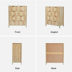 4 Drawer Dressers for Bedroom, Modern Closet Chest of Drawers with Waveform Fluted Panel, Large Wood Storage Dresser Organizer for Nursery Bedroom Living Room Hallway Closet, Natural