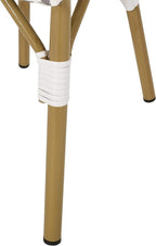 Christopher Knight Home Philomena Outdoor French Bistro Chair (Set of 4), Gray + White + Bamboo Print Finish