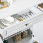 HOMCOM Sideboard Buffet Cabinet, Modern Accent Cabinet with 2 Drawers and Adjustable Shelves for Kitchen, Entryway, White