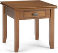 SIMPLIHOME Artisan SOLID WOOD 21 inch Wide Square Transitional End Side Table in Honey Brown for the Living Room and Bedroom
