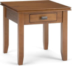 SIMPLIHOME Artisan SOLID WOOD 21 inch Wide Square Transitional End Side Table in Honey Brown for the Living Room and Bedroom