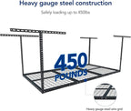 FLEXIMOUNTS 3x6 Overhead Garage Storage Adjustable Ceiling Rack 72" Length x 36" Width x 40" Height, 450lbs Weight Capacity, Black, Classic Series