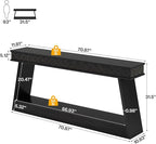 Tribesigns Modern Console Table, 71-Inch Extra Long Entryway Table with Storage, 2-Tier Narrow Sofa Table Behind Couch, Farmhouse Wooden Accent Table for Living Room, Hallway, Foyer, Black