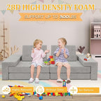 Modular Kids Play Couch,Kid Couches for Toddler & Children,Child Sectional Sofa Fort Building for Playroom Furniture,Convertible Sofa for Boys & Girls, Grey