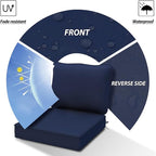 AAAAAcessories Outdoor Deep Seat Cushions, Waterproof, Fade-Resistant Patio Furniture Replacement Cushions, 24" x 24" x 5", Set of 2, Blue