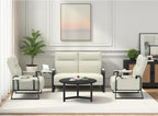 Modular Cloud Sectional Couches for Living Room, Faux Leather Loveseat & Accent Chairs Set of 2, Upholstered Sectional Sofa Set for Office, Beige